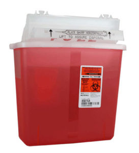 sharp medical supplies container